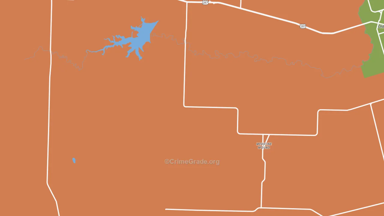 Medicine Mound, TX Map of Theft Rates