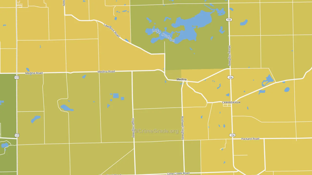 Medina, MI Map of Theft Rates