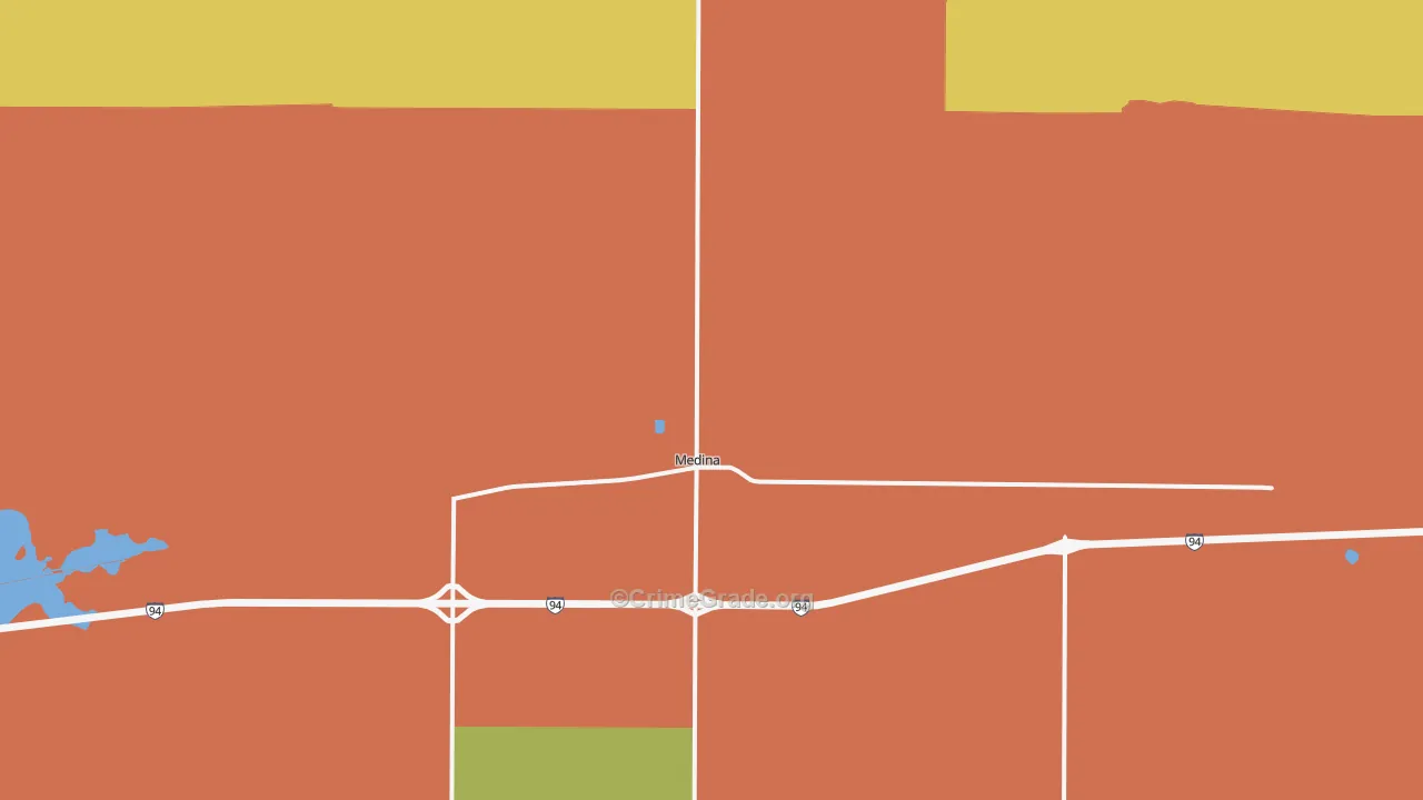 Medina, ND Map of Theft Rates