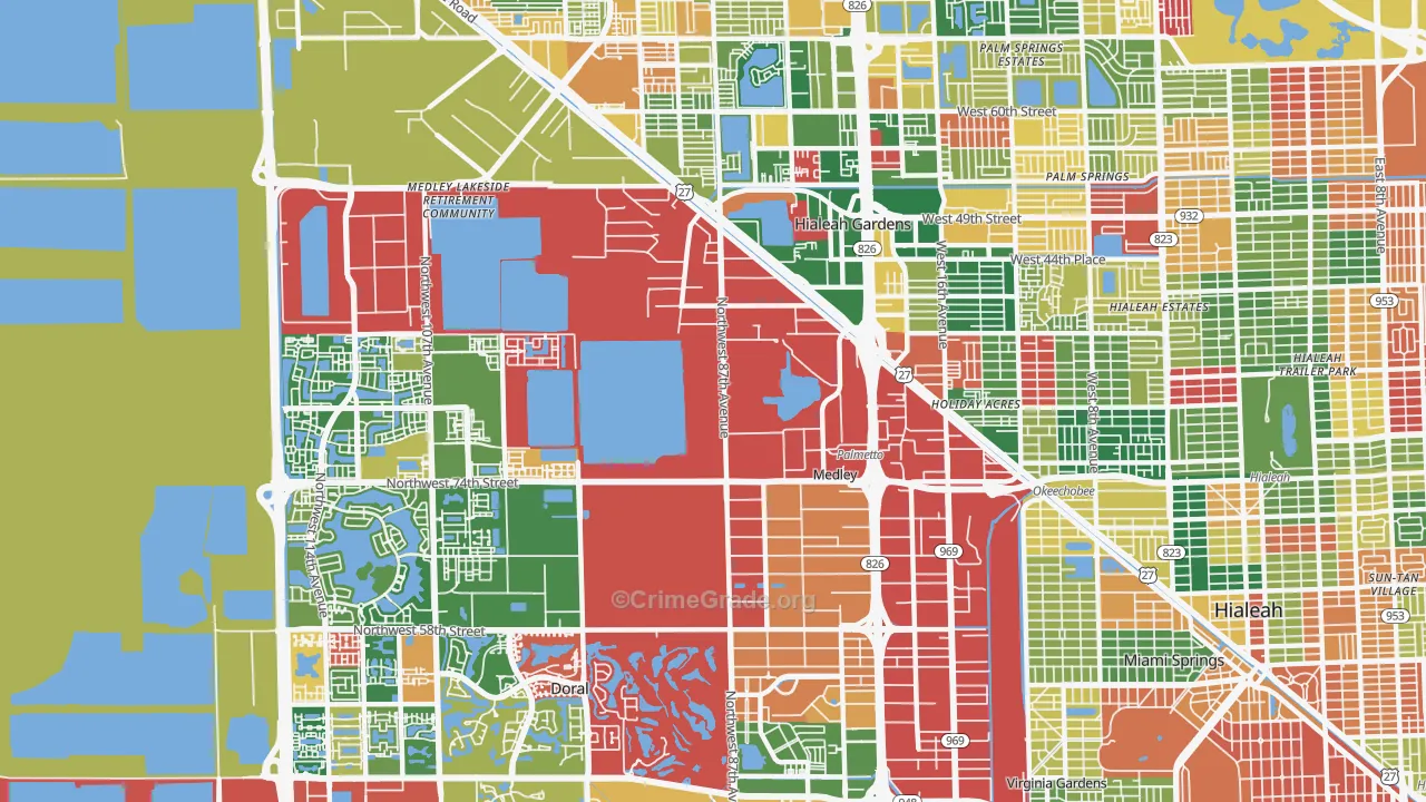Medley, FL Map of Theft Rates