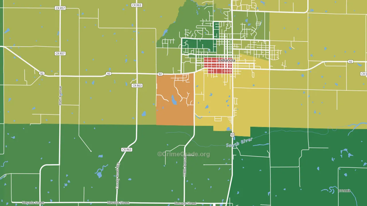 Medora, IA Map of Theft Rates