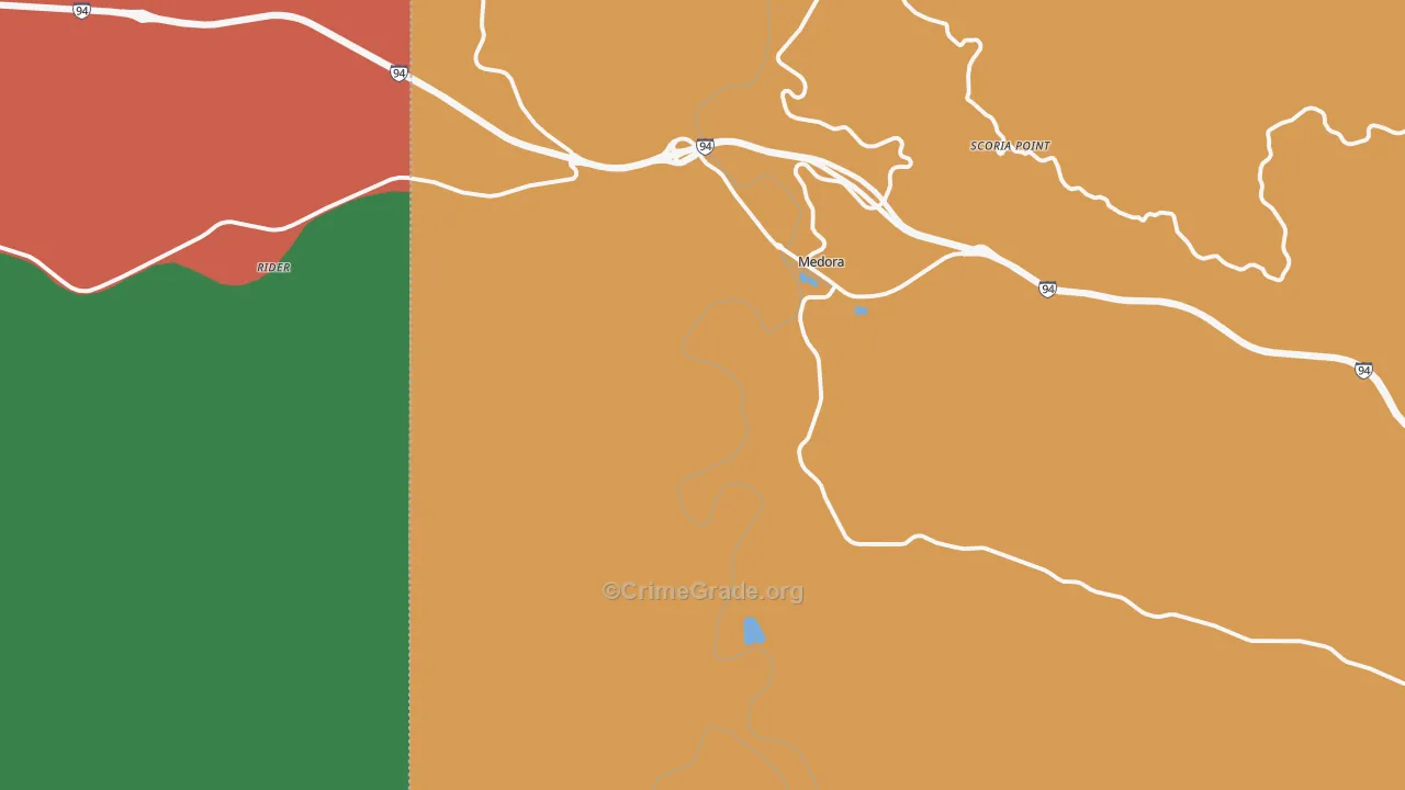 Medora, ND Map of Theft Rates