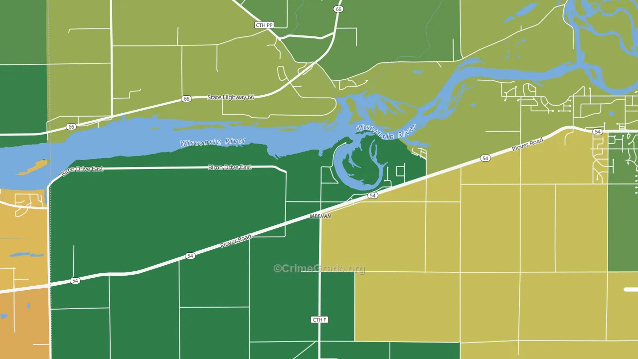Meehan, WI Map of Theft Rates