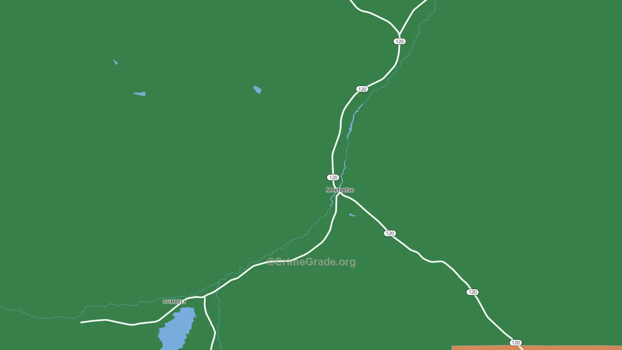 Meeteetse, WY Map of Theft Rates