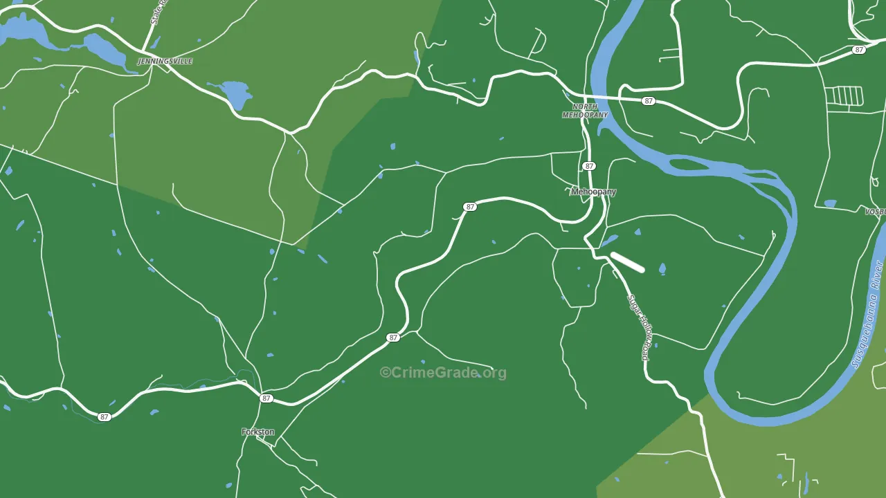 Mehoopany, PA Map of Theft Rates