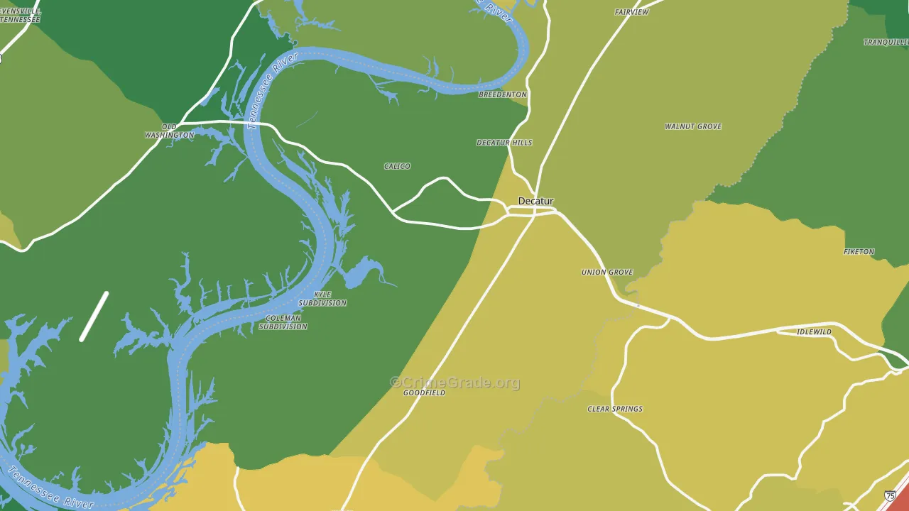 Meigs County, TN Map of Theft Rates