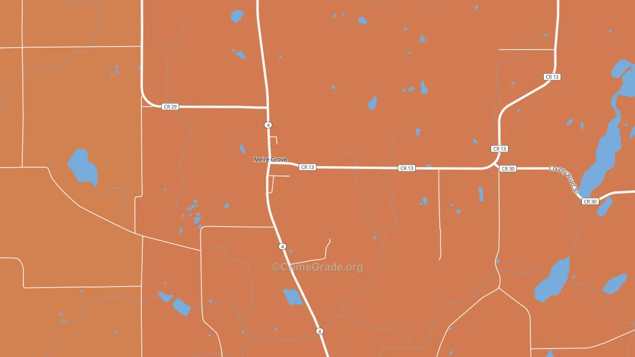Meire Grove, MN Map of Theft Rates