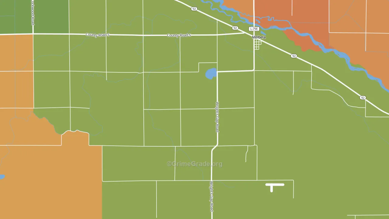 Melbeta, NE Map of Theft Rates