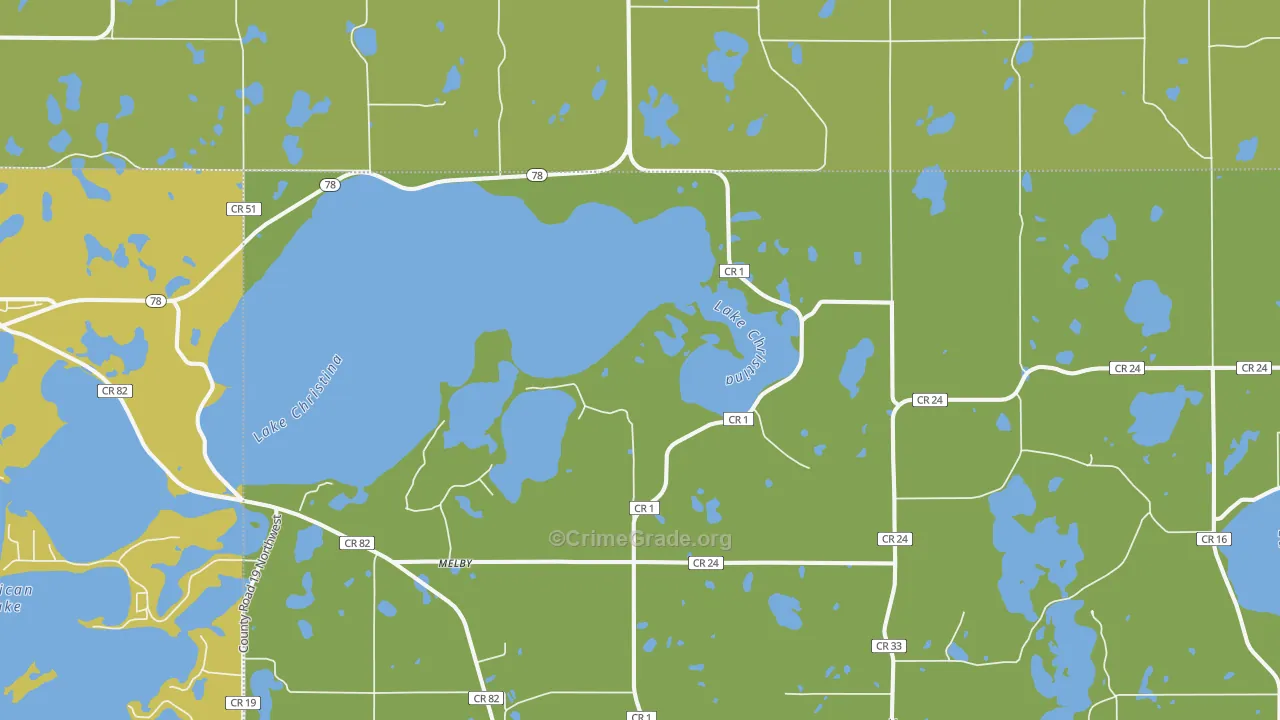 Melby, MN Map of Theft Rates