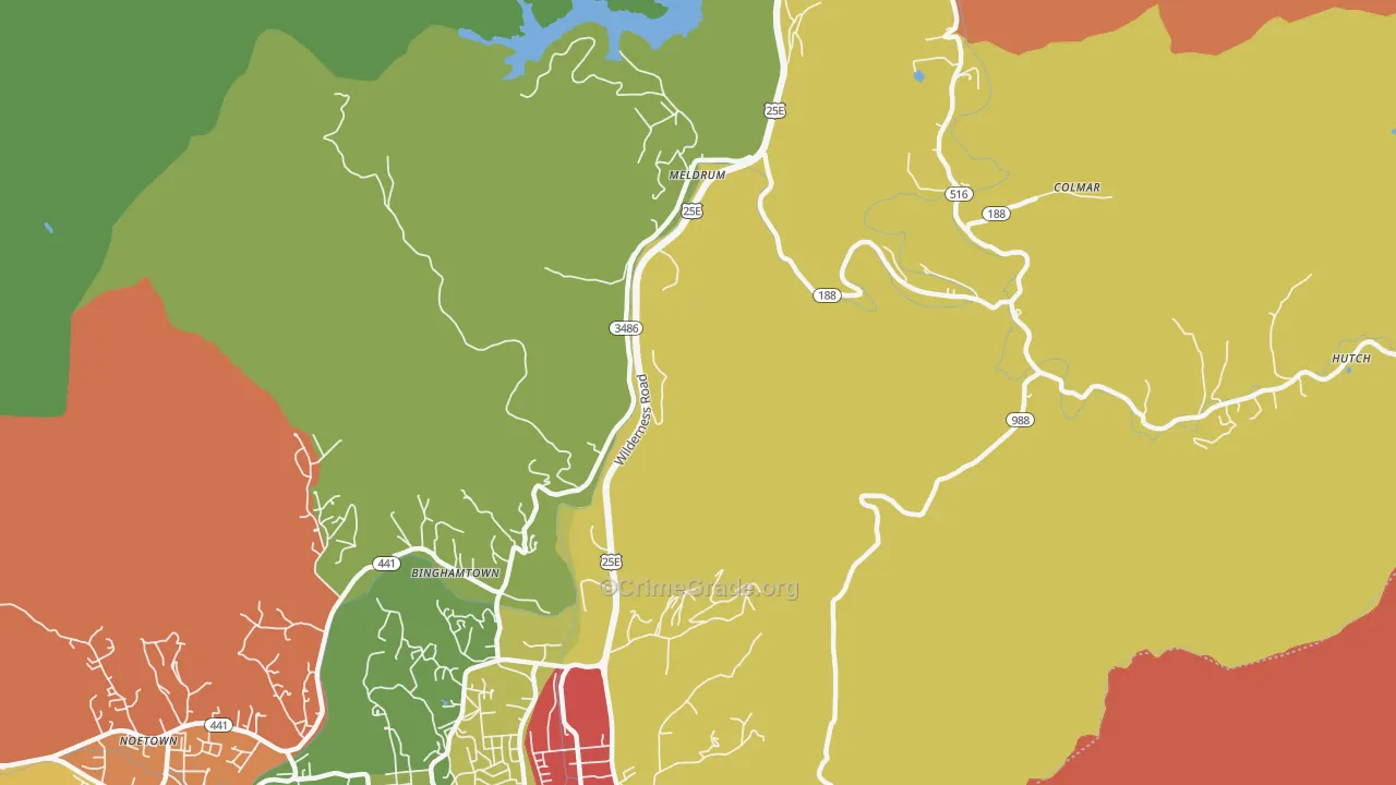 Meldrum, KY Map of Theft Rates