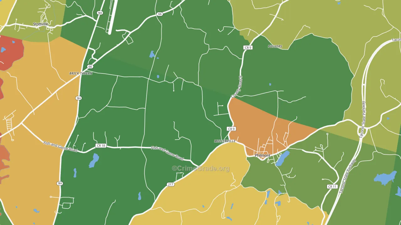 Mellenville, NY Map of Theft Rates
