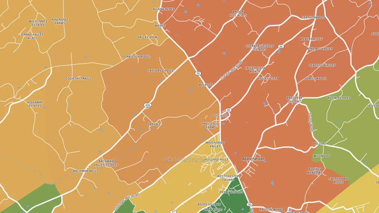 Melrose, MD Map of Theft Rates