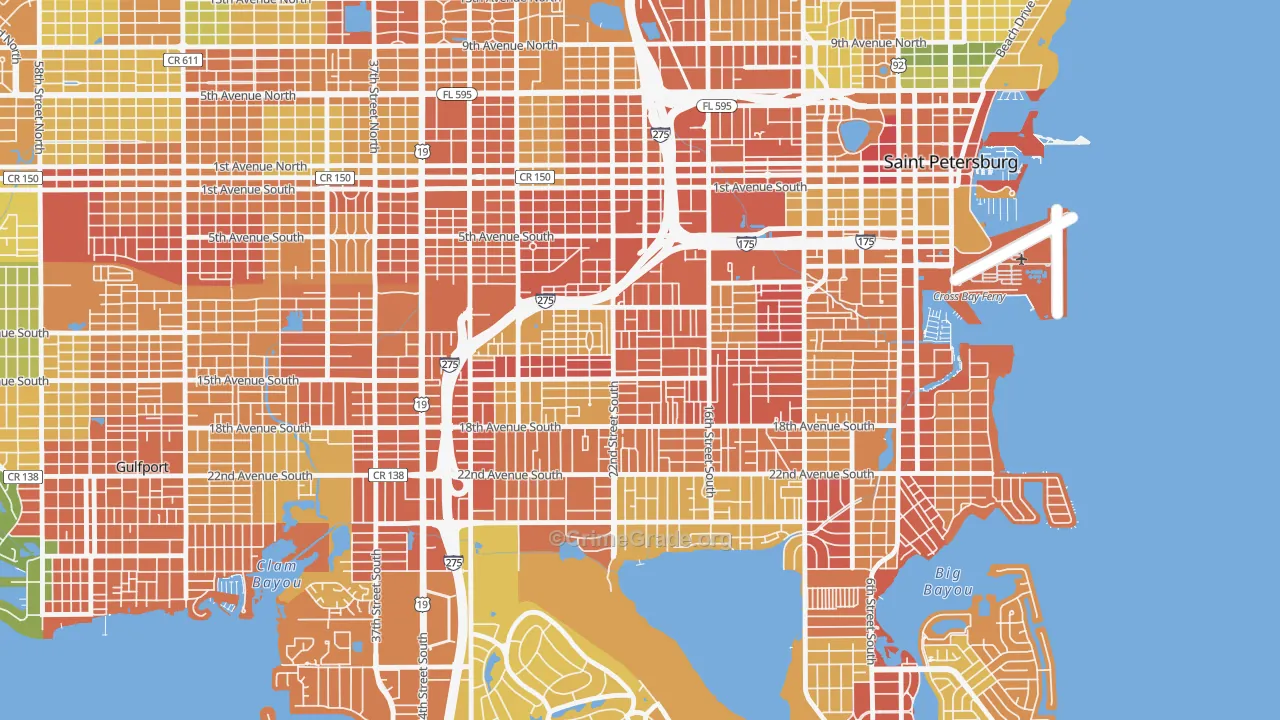 Melrose Mercy, St. Petersburg, FL Map of Theft Rates