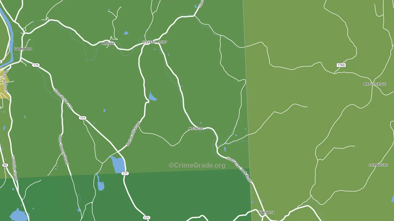 Melrose, PA Map of Theft Rates