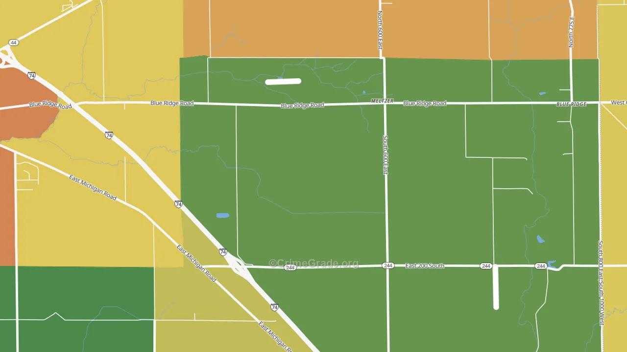 Meltzer, IN Map of Theft Rates
