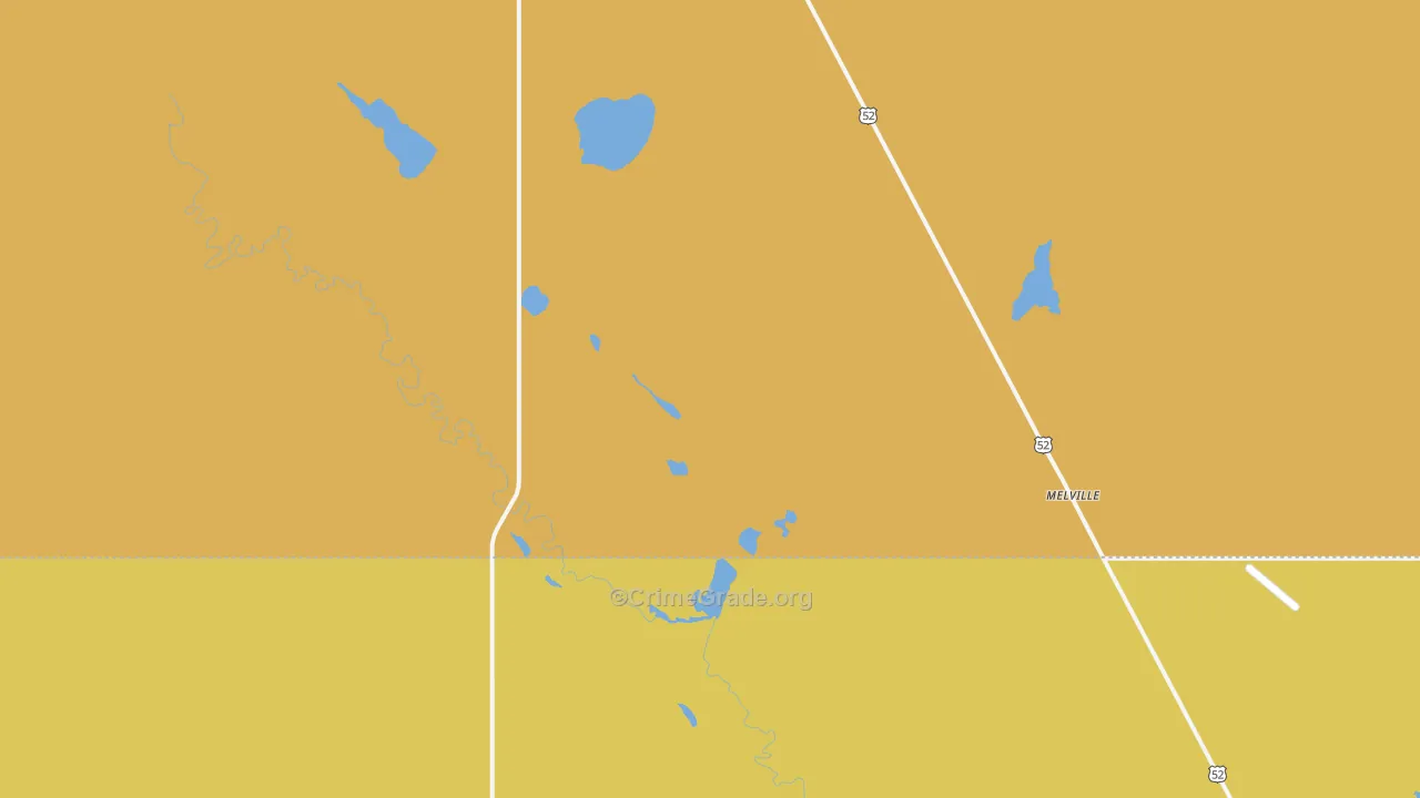 Melville, ND Map of Theft Rates