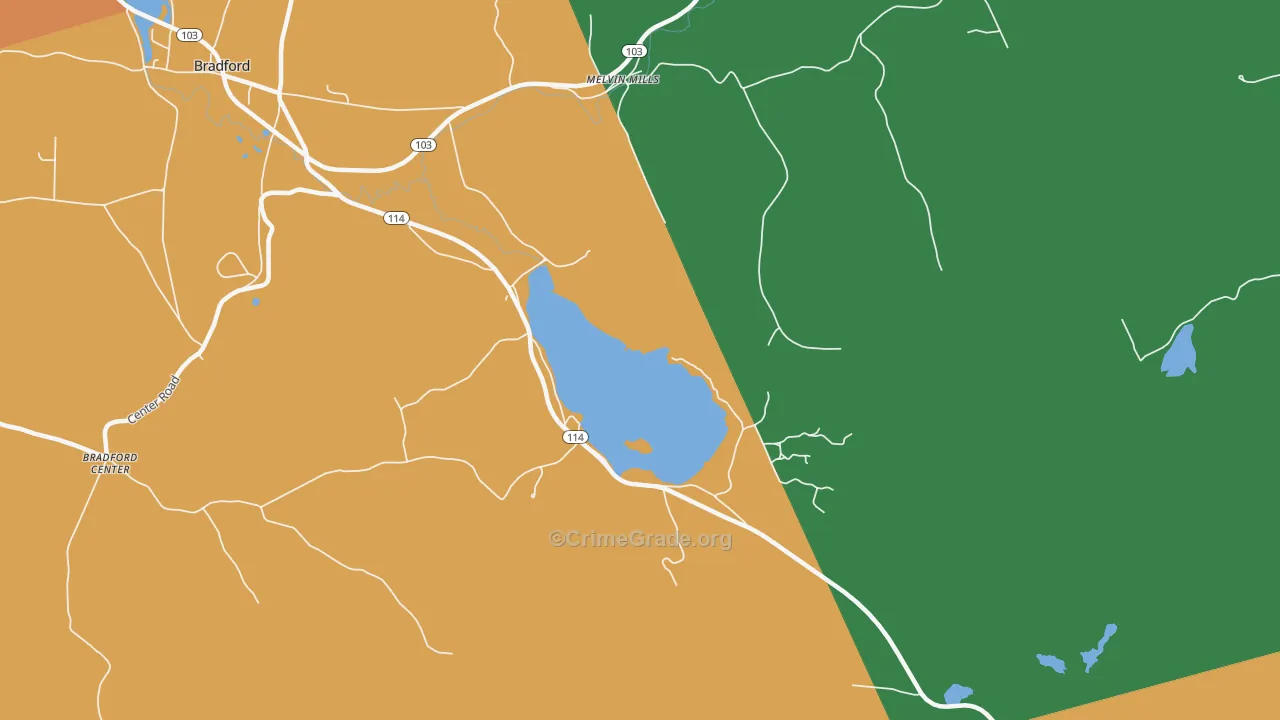 Melvin Mills, NH Map of Theft Rates