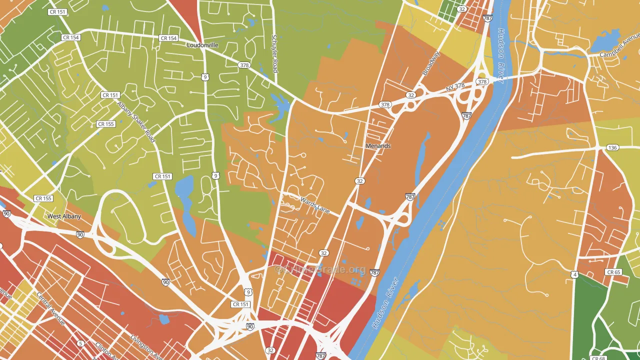 Menands, NY Map of Theft Rates