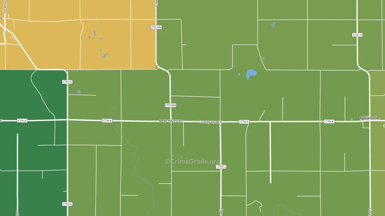 Menchalville, WI Map of Theft Rates