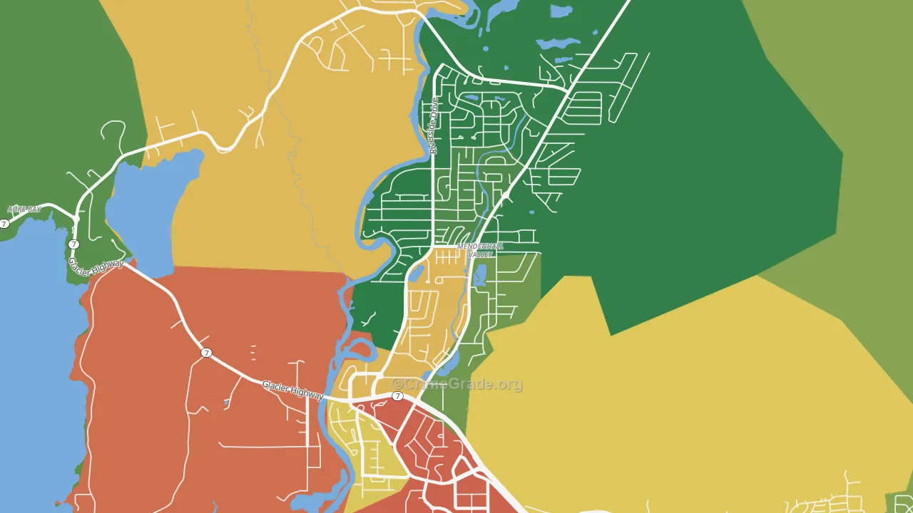 Mendenhall Valley, Juneau, AK Map of Theft Rates