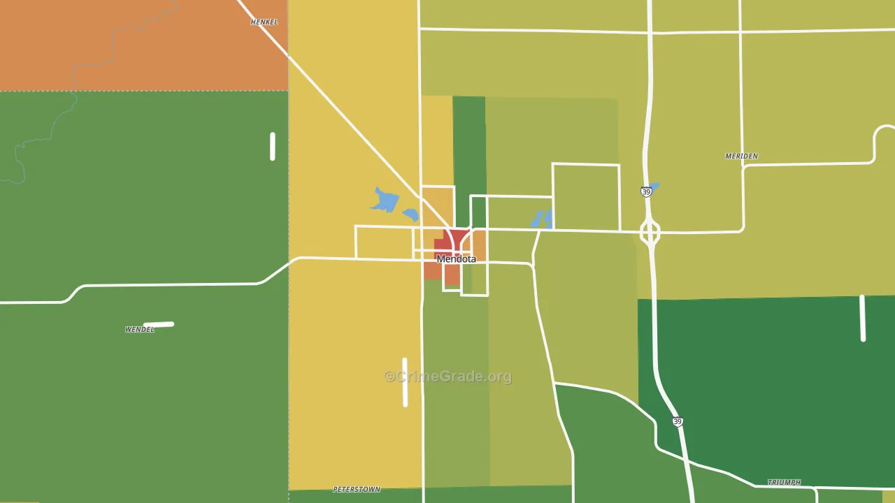 Mendota, IL Map of Theft Rates