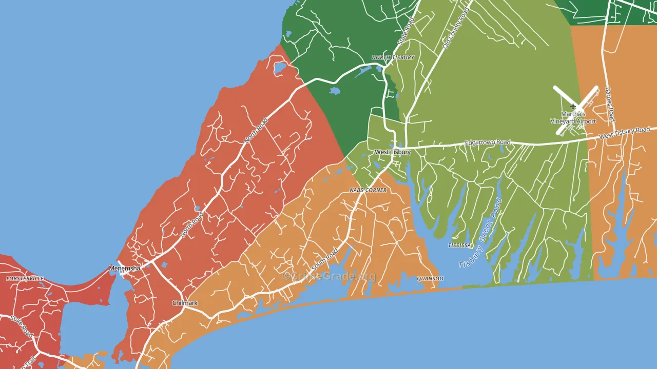 Menemsha, MA Map of Theft Rates