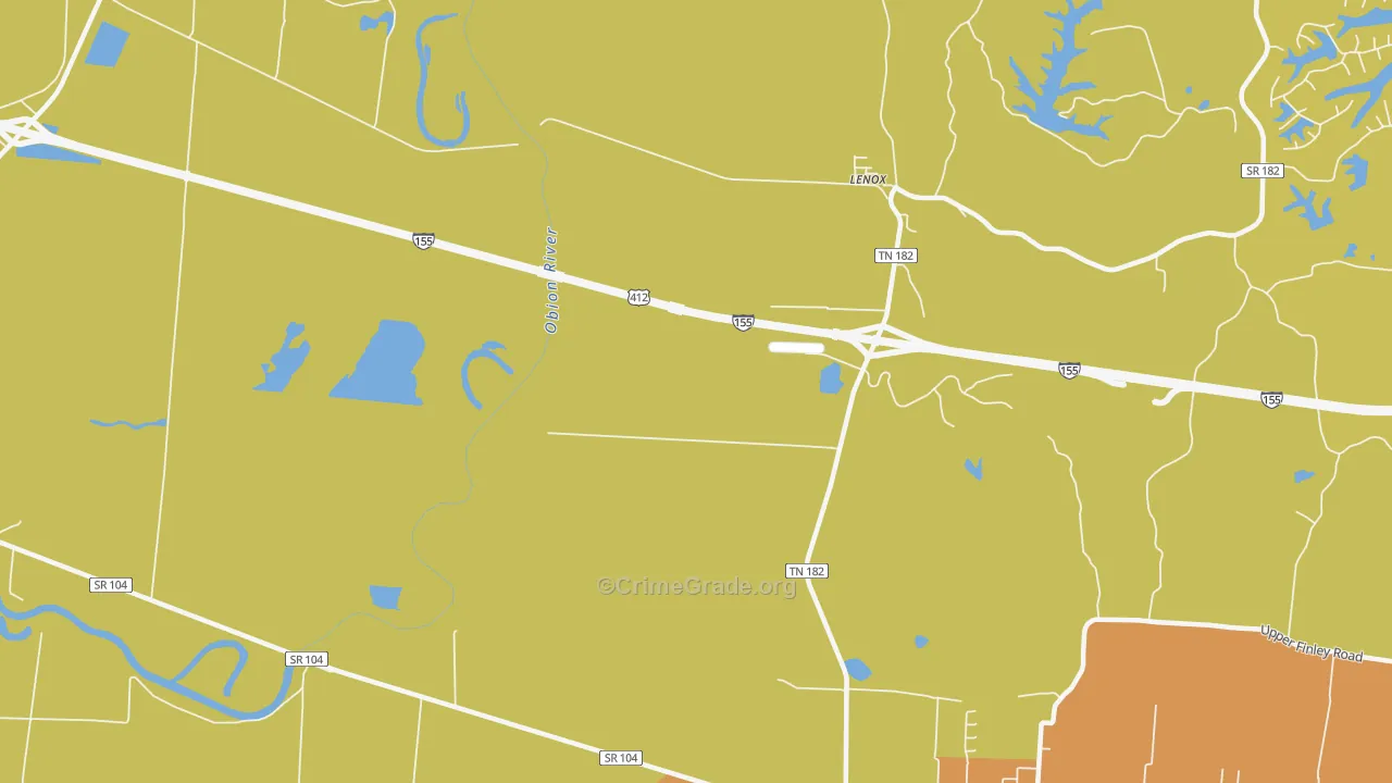 Mengelwood, TN Map of Theft Rates