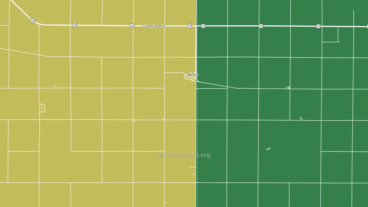Menlo, KS Map of Theft Rates