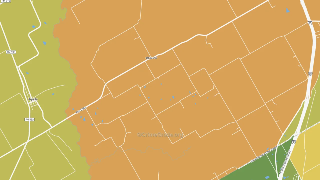 Menlow, TX Map of Theft Rates