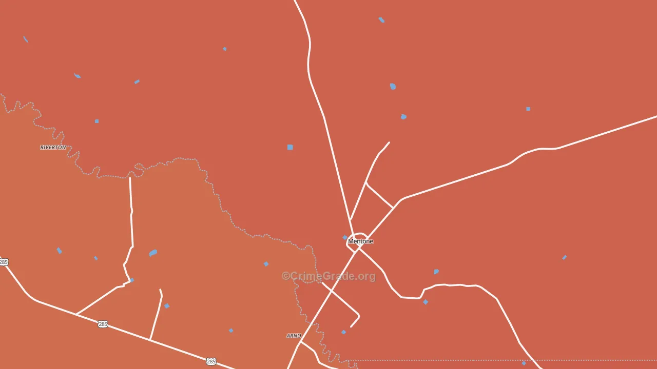 Mentone, TX Map of Theft Rates
