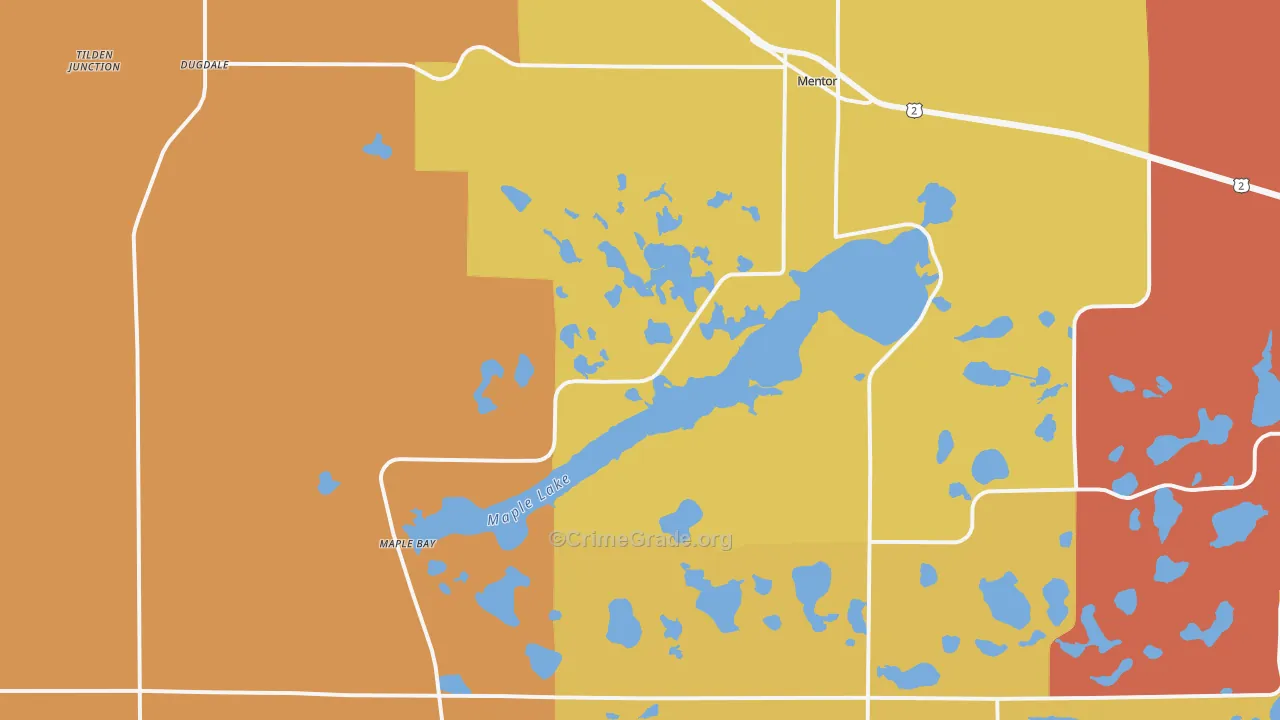 Mentor, MN Map of Theft Rates