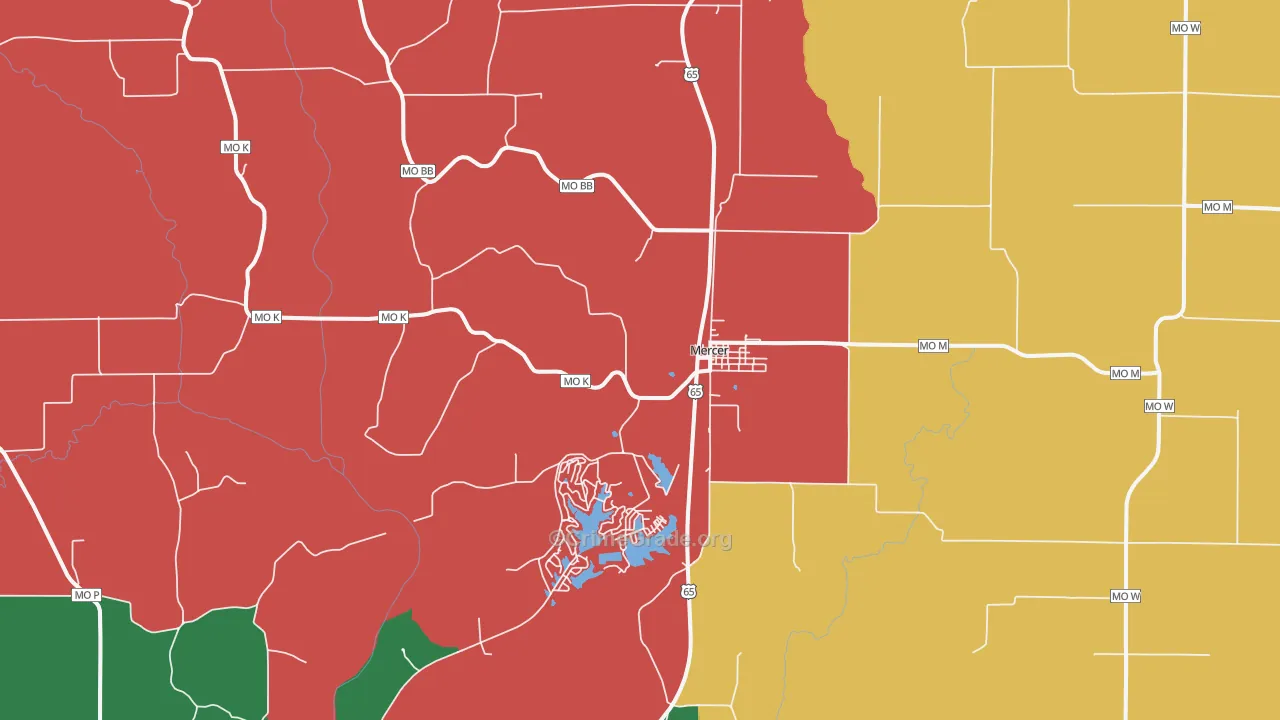 Mercer, MO Map of Theft Rates