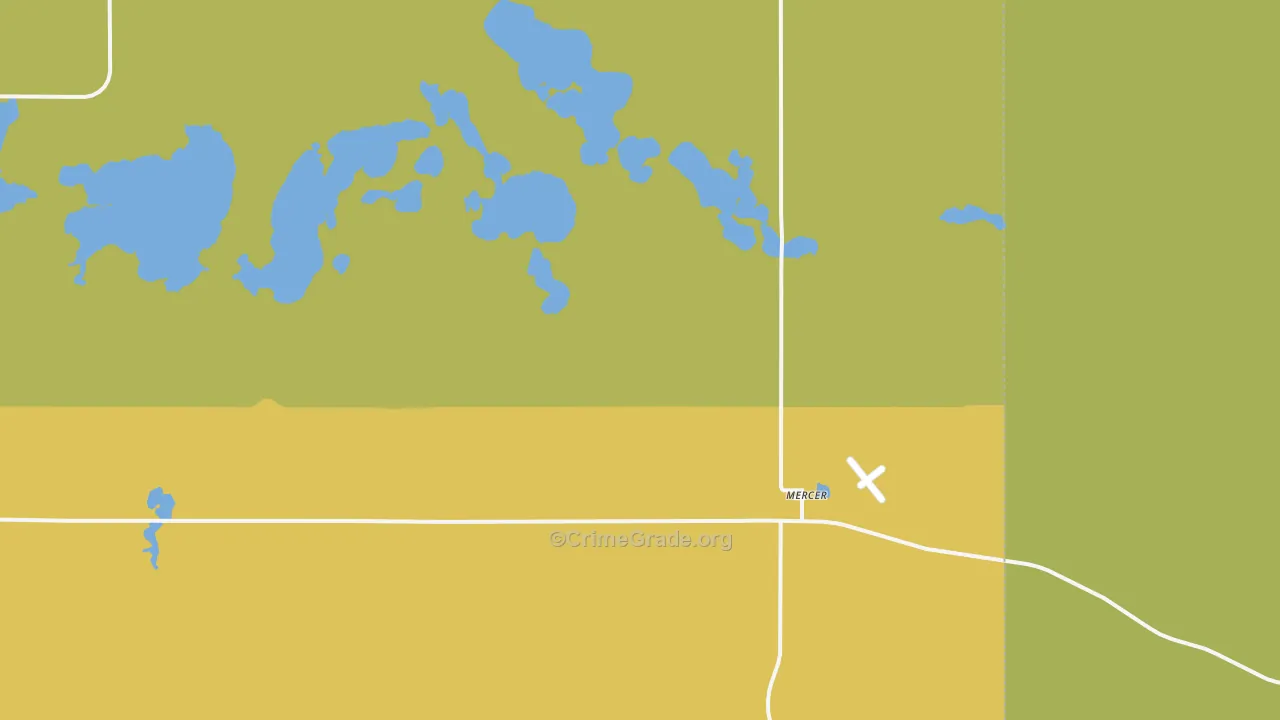 Mercer, ND Map of Theft Rates