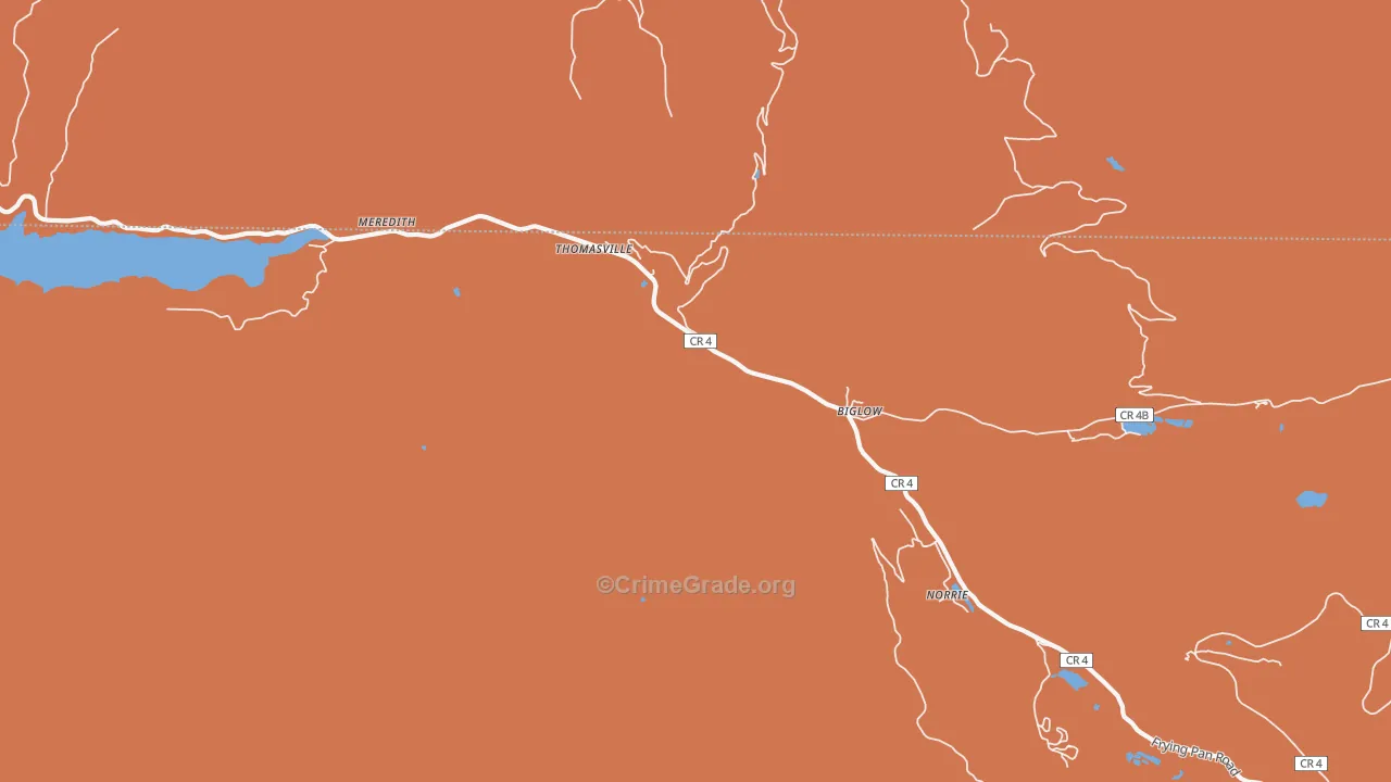 Meredith, CO Map of Theft Rates