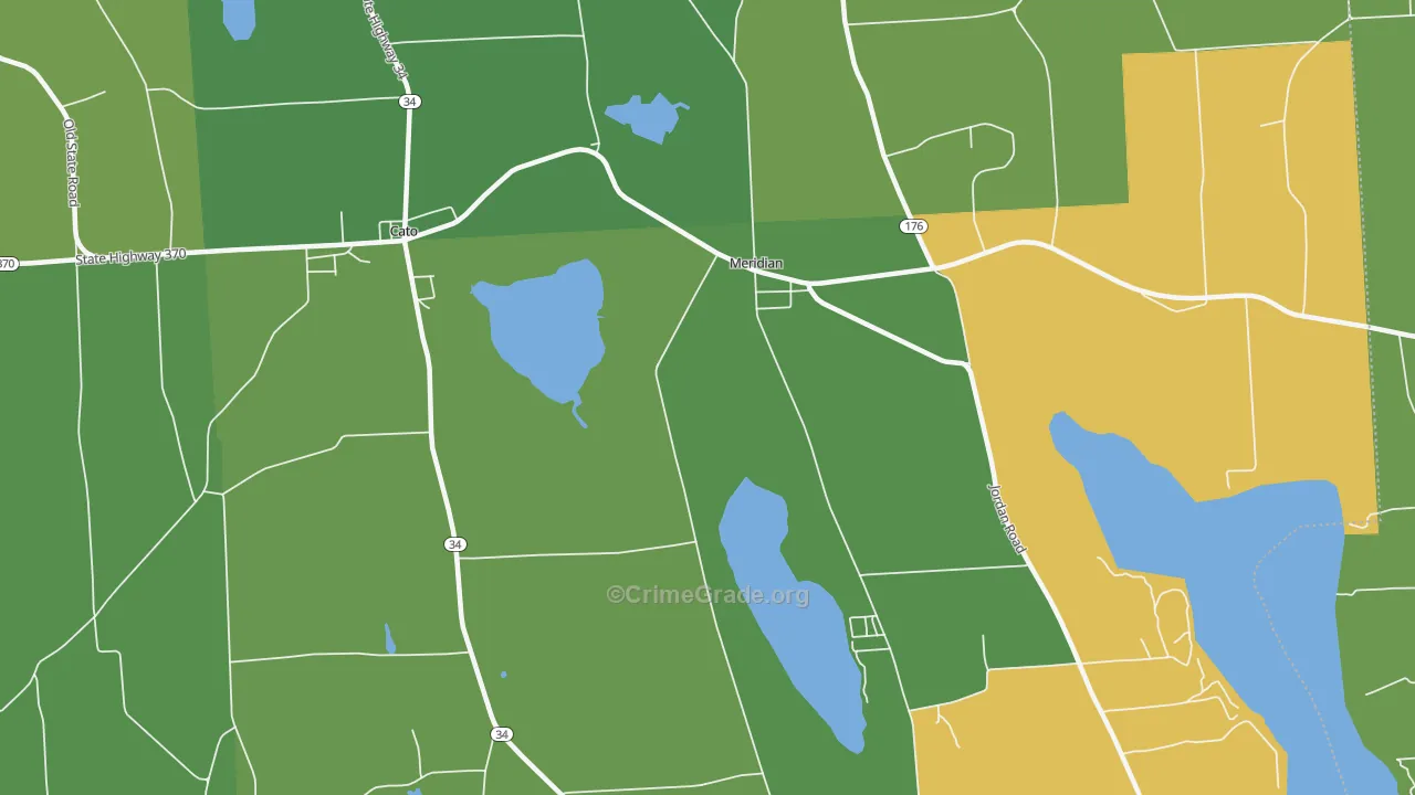 Meridian, NY Map of Theft Rates