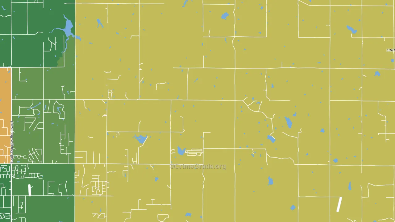 Meridian, OK Map of Theft Rates