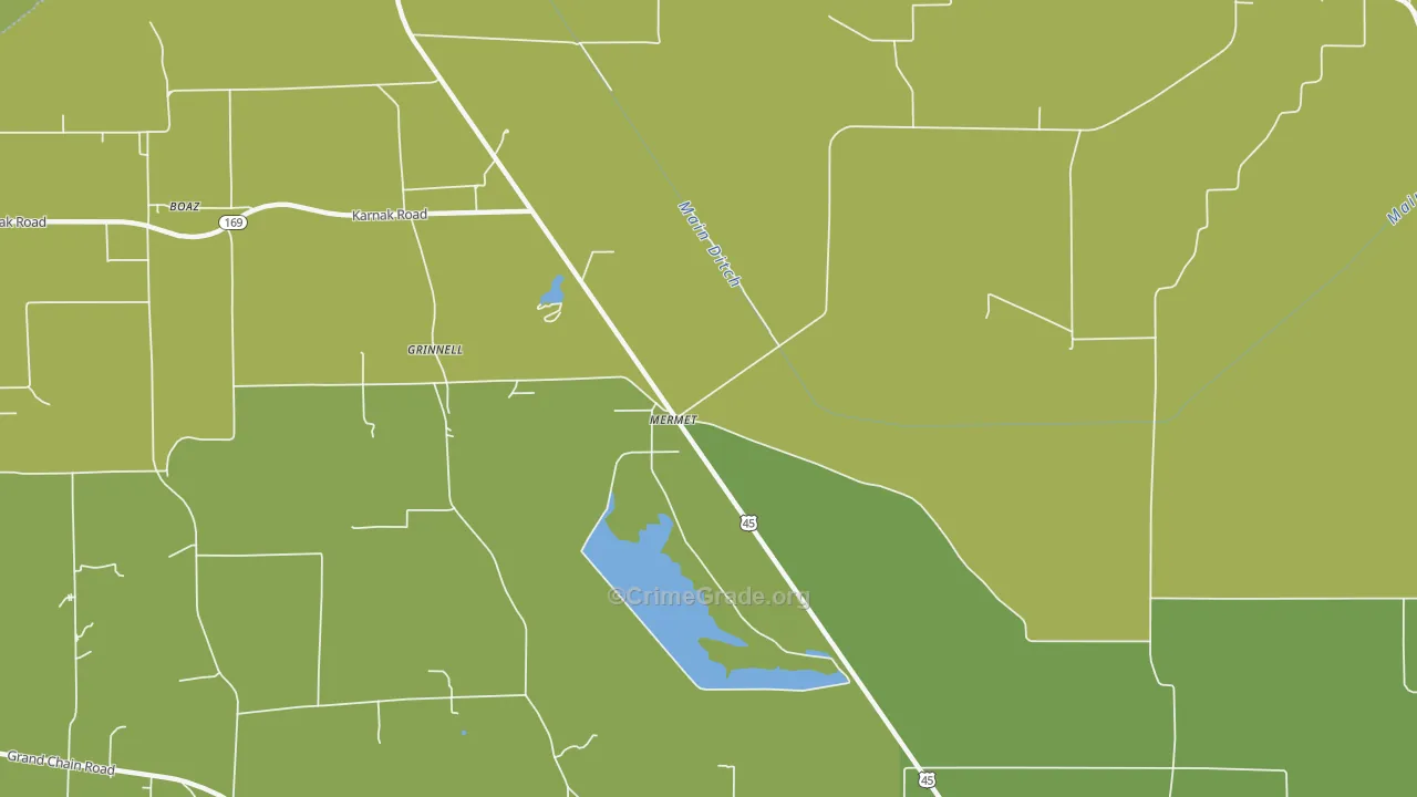 Mermet, IL Map of Theft Rates