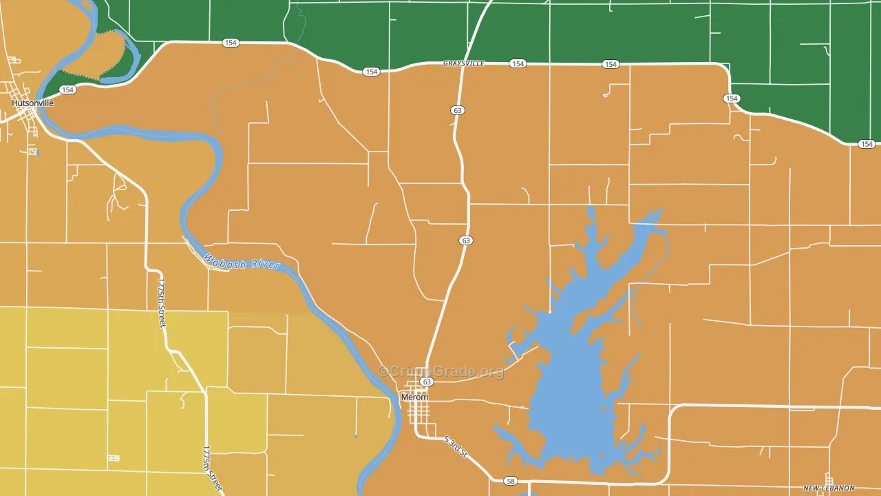 Merom, IN Map of Theft Rates