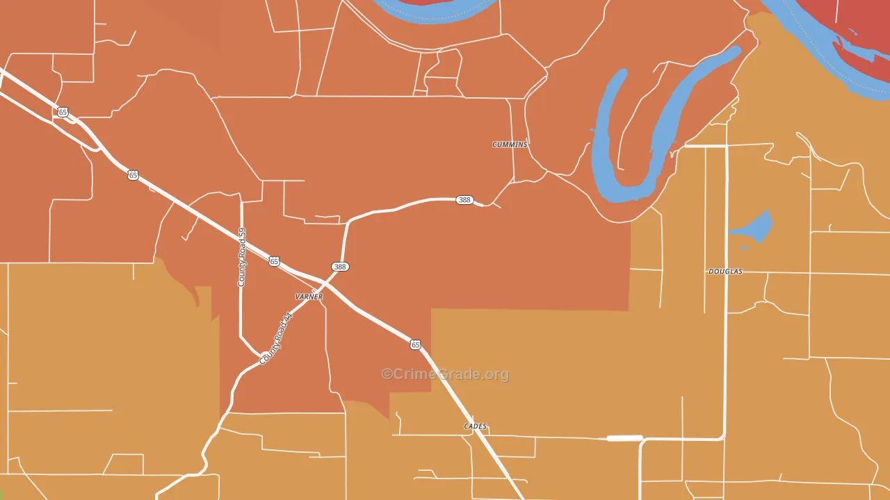 Meroney, AR Map of Theft Rates