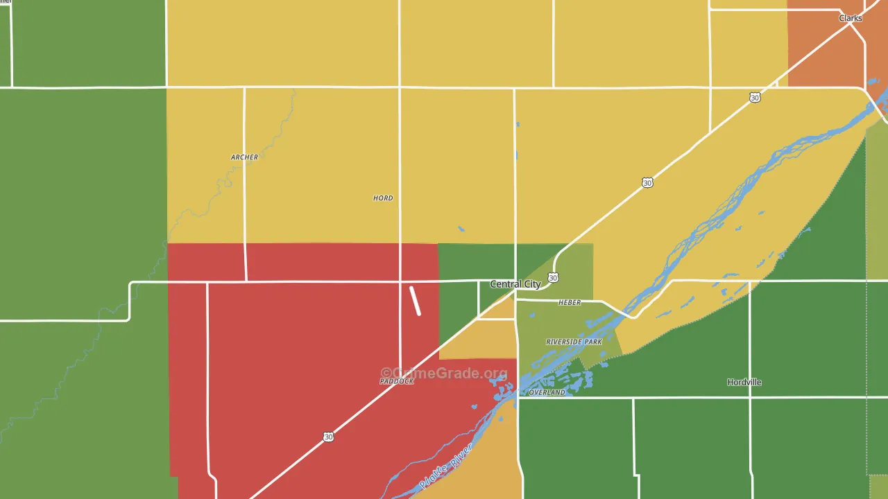 Merrick County, NE Map of Theft Rates