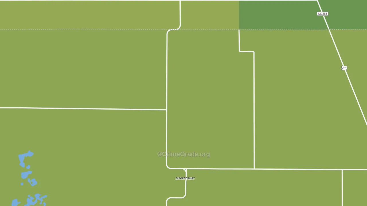 Merricourt, ND Map of Theft Rates