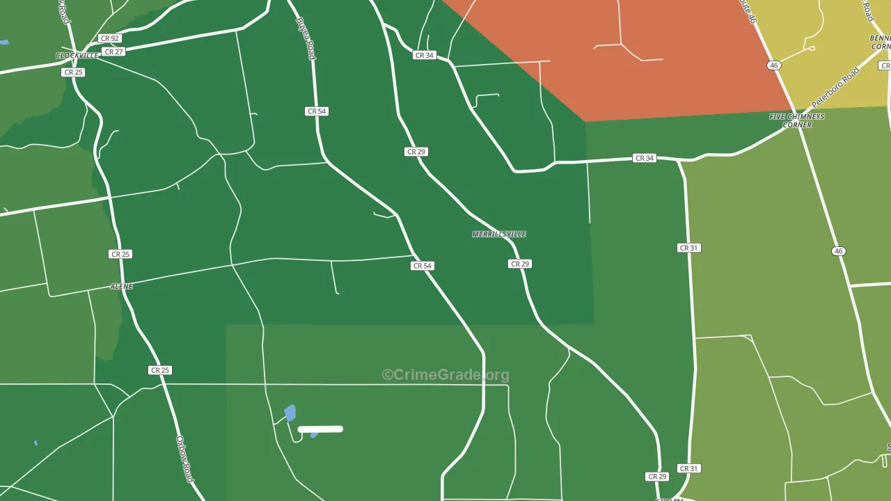 Merrillsville, NY Map of Theft Rates