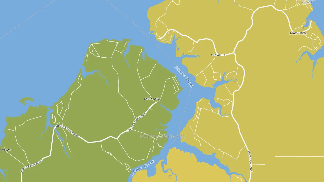 Merrimon, NC Map of Theft Rates