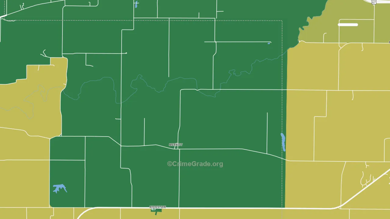 Merritt, IL Map of Theft Rates