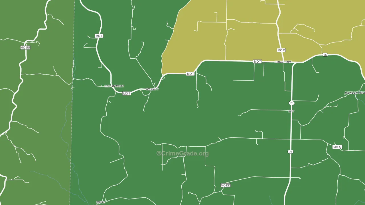 Merritt, MO Map of Theft Rates