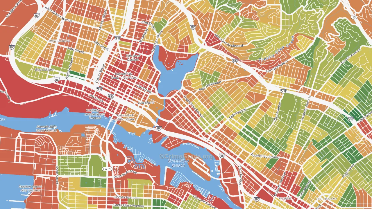 Merritt, Oakland, CA Map of Theft Rates