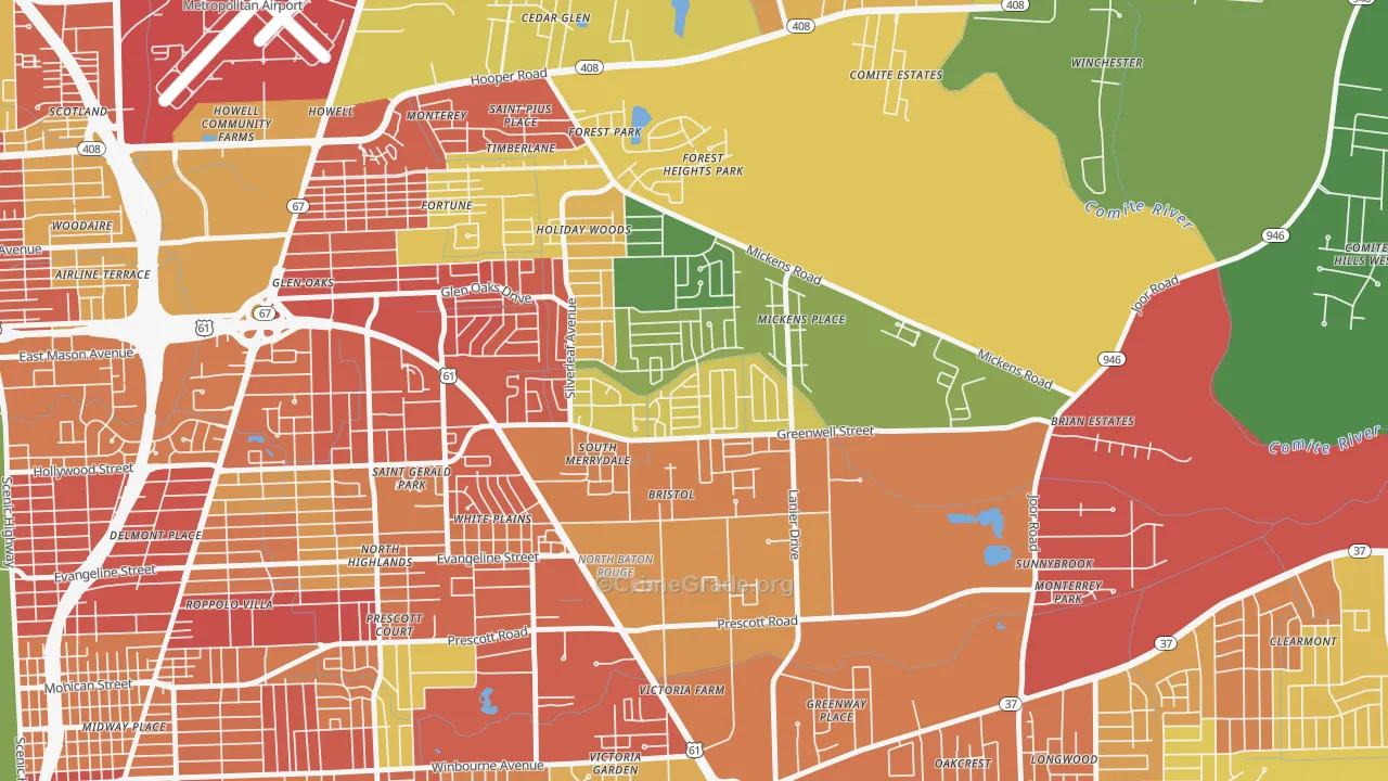 Merrydale, LA Map of Theft Rates