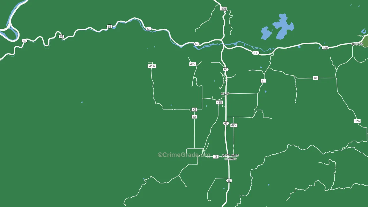 Mesa, CO Map of Theft Rates