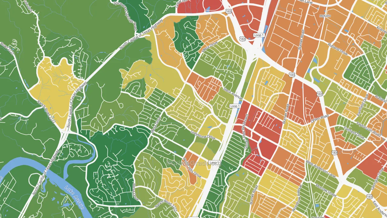 Mesa Forest, Austin, TX Map of Theft Rates