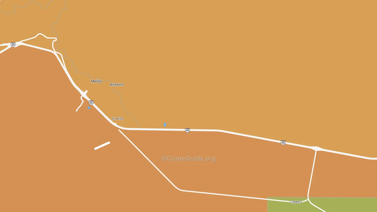 Mesita, NM Map of Theft Rates